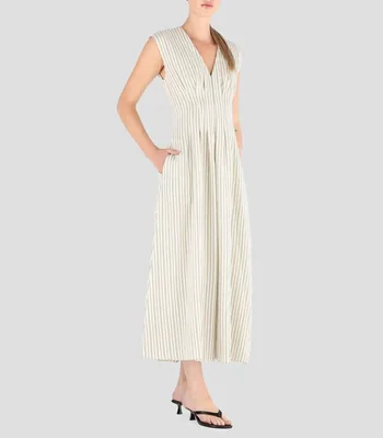 Vestido largo rayas Mujer