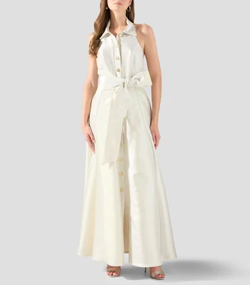 Vestido de fiesta maxi liso Mujer