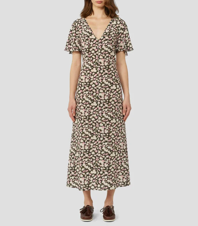 Vestido midi estampado Mujer
