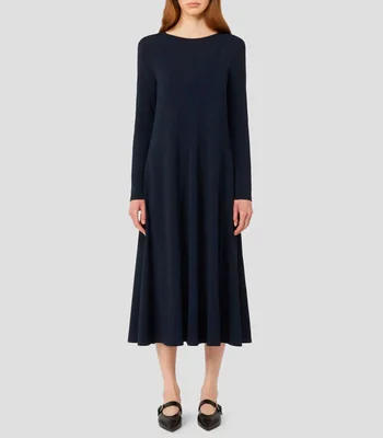 Vestido largo manga larga liso Mujer