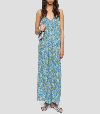 Vestido largo estampado Mujer