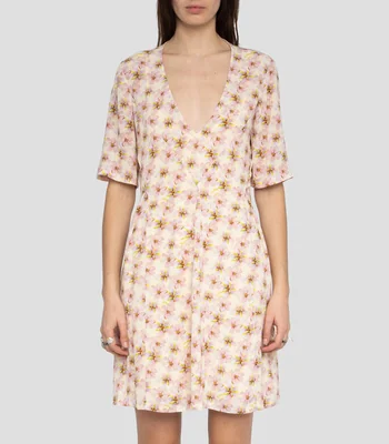 Vestido corto estampado Mujer