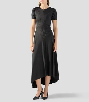 Vestido largo liso Mujer