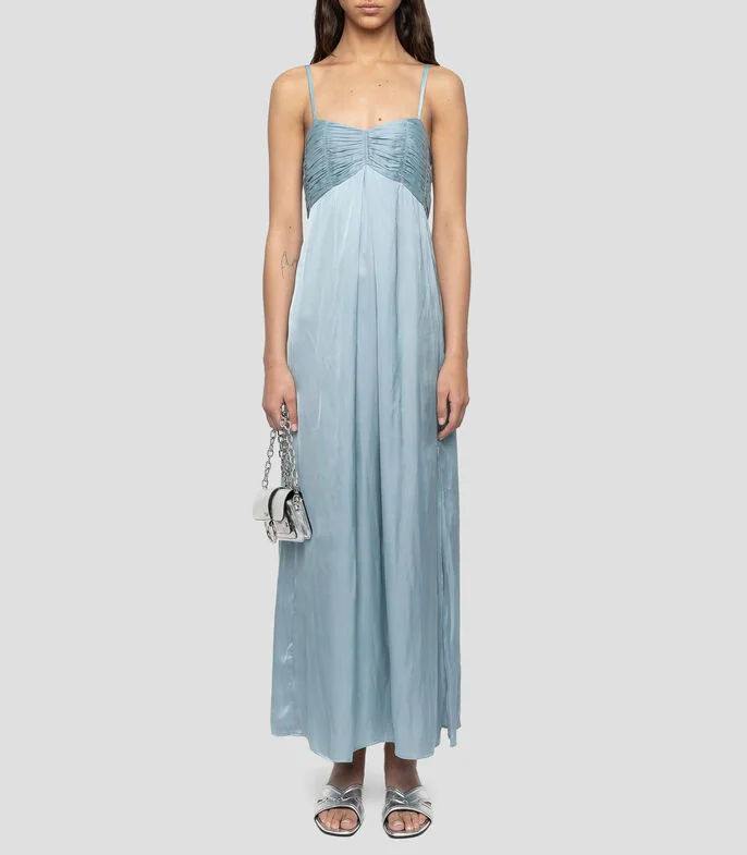 Vestido largo liso Mujer