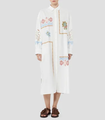 Vestido largo manga larga estampado Mujer
