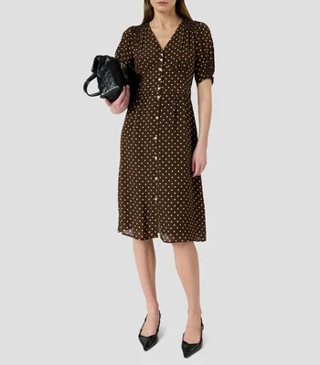 Vestido midi polkadots Mujer