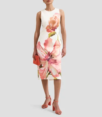 Vestido midi estampado Mujer