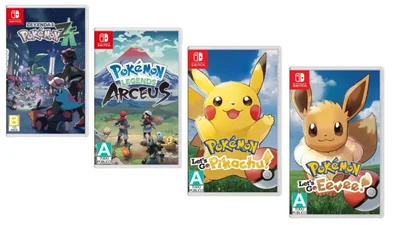 Pokemon Legends Z-A Game + Pokemon Legends Arceus + Pokemon Let's Go Pikachu + Pokemon Let's Go Eevee  Bundle para NSW