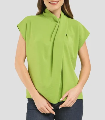Blusa lisa manga corta Mujer