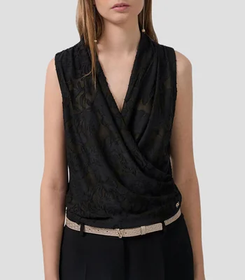 Blusa fantasía sin mangas Mujer