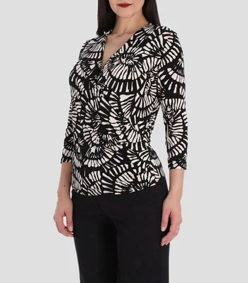 Blusa estampada manga 3/4 Línea Petite Mujer