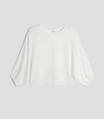 Blusa lisa manga 3/4 Mujer