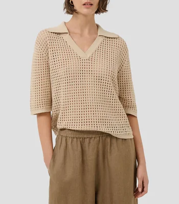 Blusa liso manga 3/4 Mujer