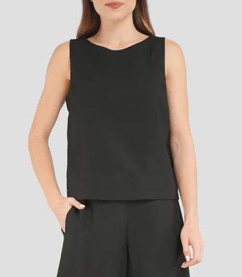 Blusa lisa sin mangas Mujer