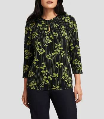 Blusa estampada manga 3/4 Mujer