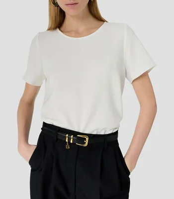 Blusa lisa manga corta Mujer