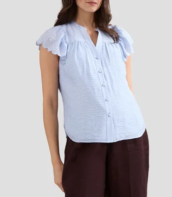 Blusa lisa manga corta Mujer