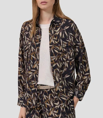 Blusa estampada manga larga Mujer