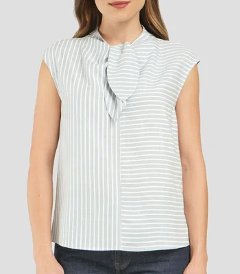Blusa de rayas sin mangas Mujer