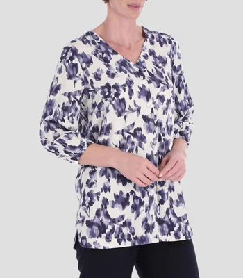 Blusa estampada manga 3/4 Mujer