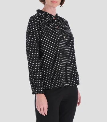 Blusa polkadots manga larga Mujer
