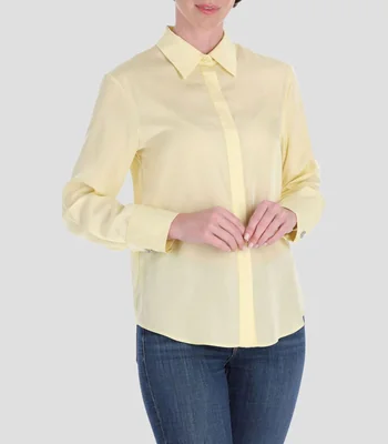 Blusa lisa manga larga Mujer