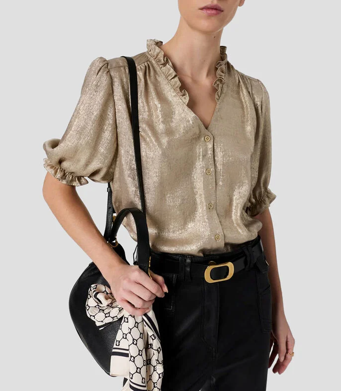 Blusa liso manga corta Mujer