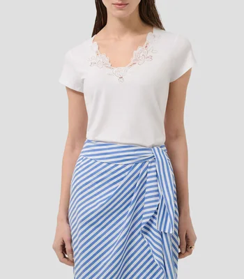 Blusa liso manga corta Mujer