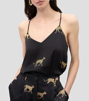 Blusa con estampado sin mangas Mujer