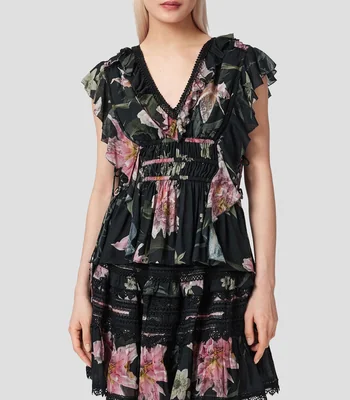 Blusa estampada sin mangas Mujer