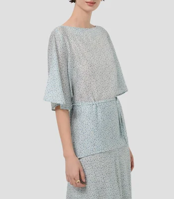 Blusa estampada con manga corta Mujer
