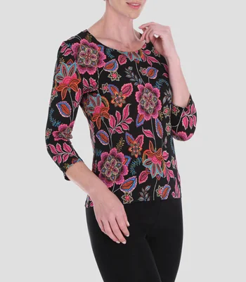Blusa estampada manga 3/4 Petite Mujer