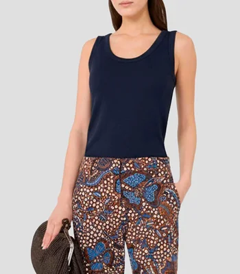 Blusa lisa sin mangas Mujer