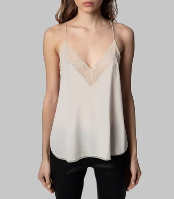 Blusa lisa sin mangas Mujer