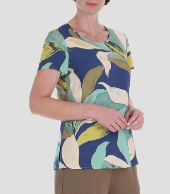 Blusa estampada con manga corta Petite Mujer