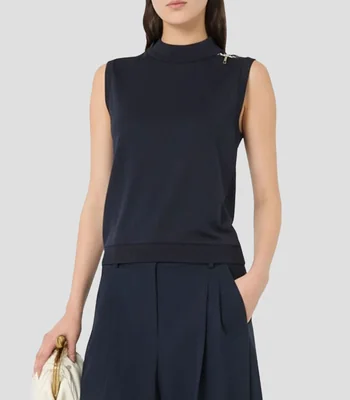Blusa lisa sin mangas Mujer