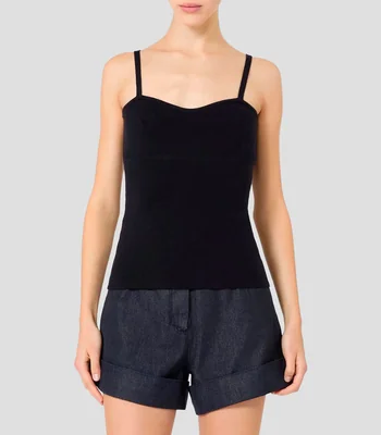 Blusa lisa sin mangas Mujer