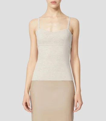 Blusa lisa sin mangas Mujer