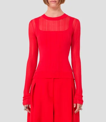 Blusa lisa manga larga Mujer