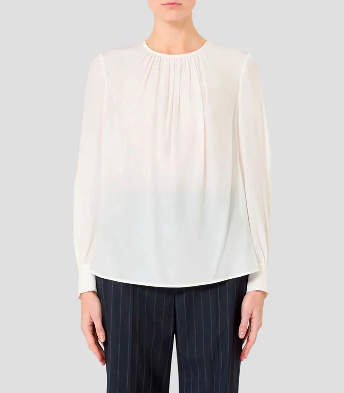 Blusa lisa de manga larga Mujer