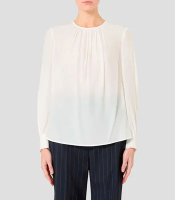 Blusa lisa de manga larga Mujer