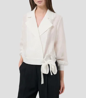 Blusa lisa manga larga Mujer