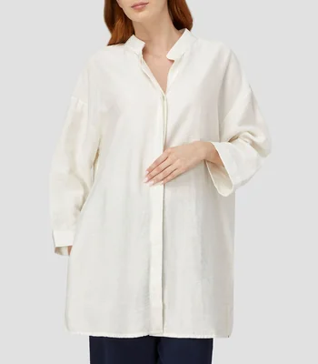 Camisa lisa manga 3/4 Mujer