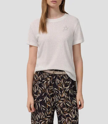 Playera cuello redondo manga corta lisa Mujer
