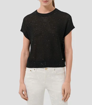 Playera cuello redondo manga corta lisa Mujer