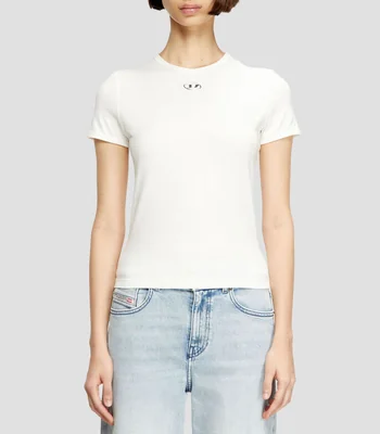Playera cuello redondo manga corta lisa Mujer