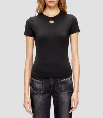 Playera cuello redondo manga corta lisa Mujer