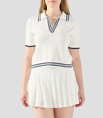 Playera tipo polo para tennis Archie con manga corta lisa Mujer