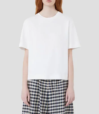 Playera cuello redondo manga corta lisa Mujer