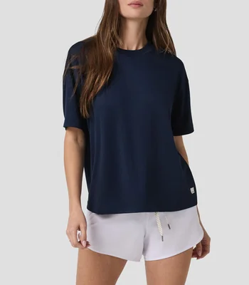 Playera para entrenamiento cuello redondo manga corta lisa Mujer